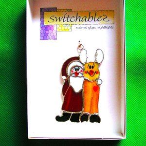SWITCHABLE SANTA AND RUDOLPH CUTE STAINED GLASS NIGHTLIGHT COVER